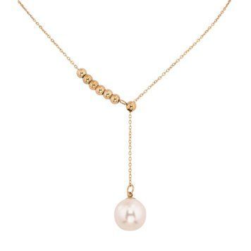 КОЛЬЄ XUPING ТТМ STAINLESS STEEL КОЛІР 14К "ПЕРЛИНА НА БІГУНЦІ" ДОВЖИНА 53СМ Х 1ММ, &Oslash; 12ММ 9109144812824 фото