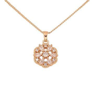 КУЛОН НА ЛАНЦЮЖКУ XUPING M&L КОЛІР 18K "КРИСТАЛЬНА КВІТОЧКА" ДОВЖИНА 45СМ Х 1ММ 9111115969881 фото
